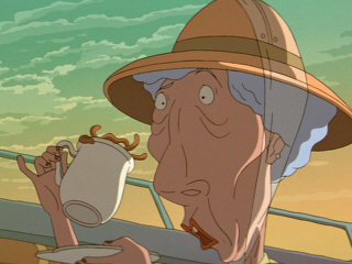 Donnie (Flea, from Red Hot Chili Peppers) has just put some worms in Cordelia's cup of tea